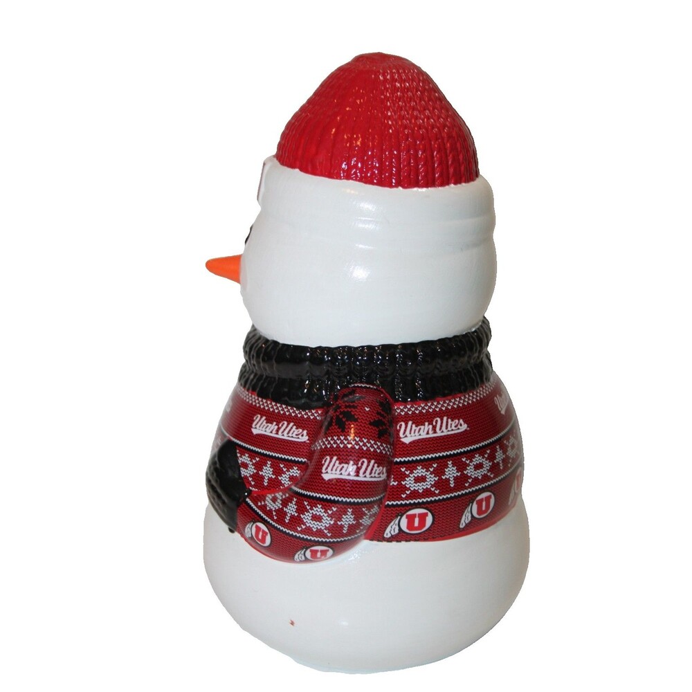 Utah Utes Football Ceramic Snowman Figurine 10" Christmas Holiday Decor Collect - Picture 3 of 8